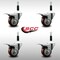 Service Caster 3'' SS Maroon Poly Swivel 7/8'' Expanding Stem Caster Set Total Lock Brake, 4PK SCC-SSEXTTL20S314-PPUB-MRN-78-4 - alternate 4